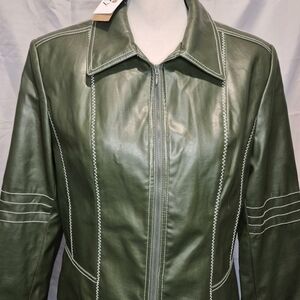 Green Leather Women's Jacket